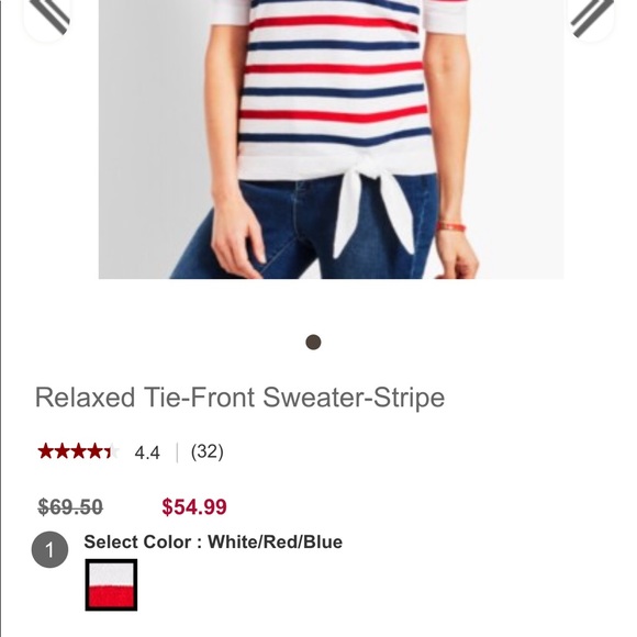 Relaxed tie-front short-sleeve sweater - Picture 8 of 8